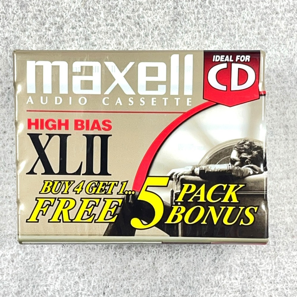 Maxell XLII 90 High Bias Blank Audio Cassette Tapes - (5 Pack) Brand New Sealed